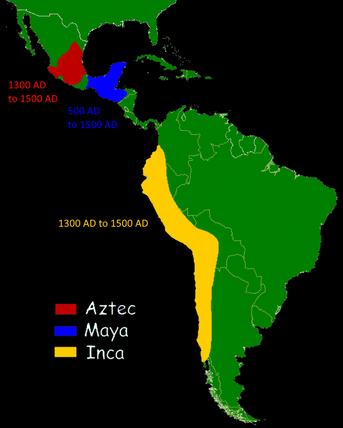 Aztec Inca Maya Map